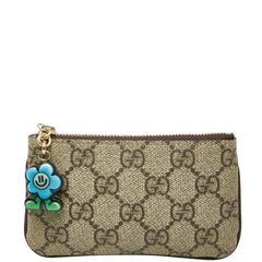 グッチ GGスプリーム フラワー コインケース 小物入れ 784730 ベージュ マルチカラー PVC レディース GUCCI 【中古】