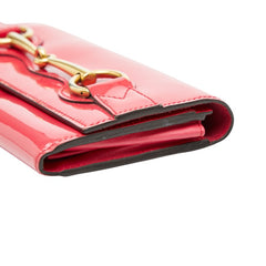 グッチ ホースビット 長財布 317734 ピンク パテントレザー レディース GUCCI 【中古】