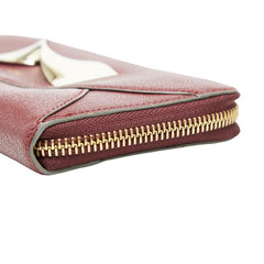 クロエ リボン L字ファスナー 長財布 ワインレッド ボルドー レザー レディース Chloe 【中古】