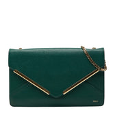 クロエ チェーン ショルダーバッグ グリーン ゴールド レザー レディース Chloe 【中古】