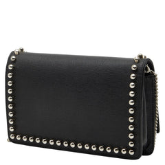 フェンディ カーリト スタッズ チェーン ウォレットバッグ ショルダーバッグ 8M0346 ブラック レザー レディース FENDI 【中古】