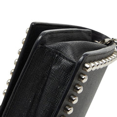 フェンディ カーリト スタッズ チェーン ウォレットバッグ ショルダーバッグ 8M0346 ブラック レザー レディース FENDI 【中古】