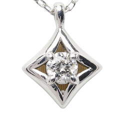 K10WG ホワイトゴールド ダイヤ0.058ct プチネックレス ネックレス レディース 【中古】