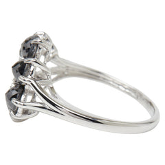 K18WG ホワイトゴールド ダイヤ2.50ct フラワーモチーフ リング 指輪 レディース 13号 【中古】