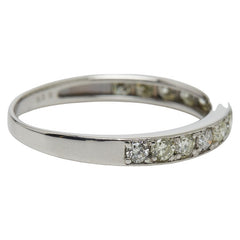 Pt900 プラチナ ダイヤ0.50ct ハーフエタニティリング リング 指輪 レディース 10.5号 【中古】