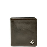 シャネル ココマーク 二つ折り財布 ブロンズ ブラウン ブラック パテントレザー レディース CHANEL 【中古】
