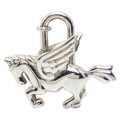 エルメス ペガサス ホース 馬 カデナ シルバー メタル レディース HERMES 【中古】