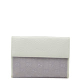 グッチ GGキャンバス 二つ折り財布 143388 パープル ホワイト キャンバス レザー レディース GUCCI 中古