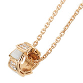 ブルガリ セルペンティ ヴァイパー ネックレス K18PG ピンクゴールド ダイヤモンド マザーオブパール レディース BVLGARI 【中古】