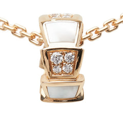 ブルガリ セルペンティ ヴァイパー ネックレス K18PG ピンクゴールド ダイヤモンド マザーオブパール レディース BVLGARI 【中古】