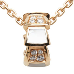 ブルガリ セルペンティ ヴァイパー ネックレス K18PG ピンクゴールド ダイヤモンド マザーオブパール レディース BVLGARI 【中古】