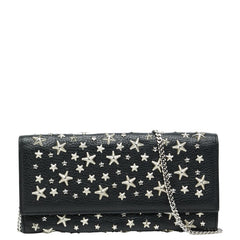 ジミーチュウ スタースタッズ チェーンウォレット ブラック レザー レディース JIMMY CHOO 中古