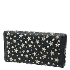 ジミーチュウ スタースタッズ チェーンウォレット ブラック レザー レディース JIMMY CHOO 中古