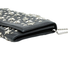 ジミーチュウ スタースタッズ チェーンウォレット ブラック レザー レディース JIMMY CHOO 中古
