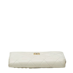 シャネル ココマーク マトラッセ コインケース パスケース ホワイト キャビアスキン レディース CHANEL 【中古】