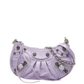 バレンシアガ ル カゴール ミニハンドバッグ ショルダーバッグ 2WAY 695814 パープル レザー レディース BALENCIAGA 【中古】