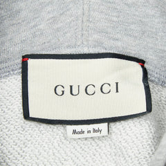 グッチ 20SS ロゴプリント プルオーバー パーカー サイズS 604974 グレー コットン メンズ GUCCI 【中古】