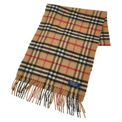 バーバリー ノバチェック マフラー ベージュ マルチカラー カシミヤ レディース BURBERRY 【中古】