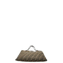 フェンディ ズッカ トートバッグ ブラウン キャンバス レザー レディース FENDI 【中古】