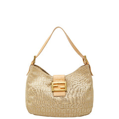 フェンディ ズッキーノ マンマバケット ハンドバッグ ベージュ キャンバス レザー レディース FENDI 【中古】