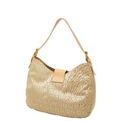 フェンディ ズッキーノ マンマバケット ハンドバッグ ベージュ キャンバス レザー レディース FENDI 【中古】