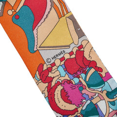 エルメス ツイリー Pony Pit Stop スカーフ ライトブルー マルチカラー レディース HERMES 【中古】