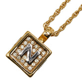 ニナリッチ ラインストーン キューブ ネックレス ゴールド メッキ レディース NINA RICCI 【中古】