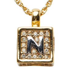 ニナリッチ ラインストーン キューブ ネックレス ゴールド メッキ レディース NINA RICCI 【中古】