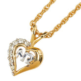 ニナリッチ ロゴ ハート ラインストーン ネックレス ゴールド メッキ レディース NINA RICCI 【中古】