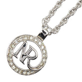 ニナリッチ ロゴ ラインストーン ネックレス シルバー メタル レディース NINA RICCI 【中古】