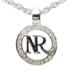 ニナリッチ ロゴ ラインストーン ネックレス シルバー メタル レディース NINA RICCI 【中古】