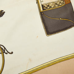 エルメス カレ90 LES VOITURES A TRANSFORMATION 折りたたみ式幌の馬車 スカーフ ベージュ マルチカラー レディース HERMES 【中古】