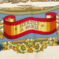 エルメス カレ90 L’ENTENTE CORDIALE 仏英同盟 スカーフ マルチカラー レッド シルク レディース HERMES 【中古】