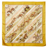 エルメス カレ90 SPORTSMEN スカーフ イエロー マルチカラー レディース HERMES 【中古】