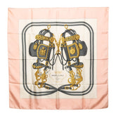 エルメス カレ90 BRIDES de GALA 式典用の馬勒 スカーフ ピンク マルチカラー シルク レディース HERMES 【中古】