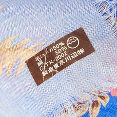 サンローラン フラワー モチーフ スカーフ ブルー マルチカラー カシミヤ シルク レディース SAINT LAURENT 【中古】