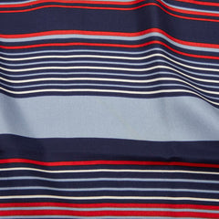 サンローラン ボーダー トリコロールカラー スカーフ ネイビー アイボリー レッド ブルー シルク レディース SAINT LAURENT 【中古】