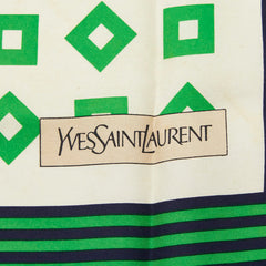 サンローラン スカーフ ネイビー マルチカラー シルク レディース SAINT LAURENT 【中古】
