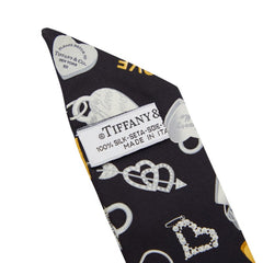 ティファニー 総柄 スカーフ ブラック マルチカラー シルク レディース TIFFANY&Co. 【中古】