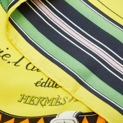 エルメス カレ90 editees par 競走馬 スカーフ イエロー マルチカラー レディース HERMES 【中古】