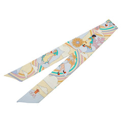 エルメス ツイリー CARRES VOLANTS 空飛ぶカレ スカーフ ホワイト マルチカラー レディース HERMES 【中古】