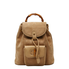 グッチ バンブー ミニリュック バックパック 003 1998 0030 ブラウン レザー スウェード レディース GUCCI 【中古】