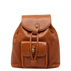 グッチ バンブー リュック バックパック 03 2265 0030 ブラウン レザー レディース GUCCI 【中古】