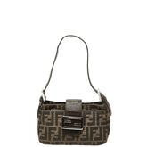 フェンディ ズッカ マンマバゲット ショルダーバッグ ワンショルダー ブラウン キャンバス レザー レディース FENDI 【中古】