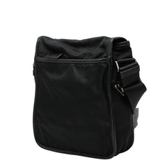 プラダ 三角ロゴプレート 斜めかけ ショルダーバッグ ブラック ナイロン レディース PRADA 【中古】