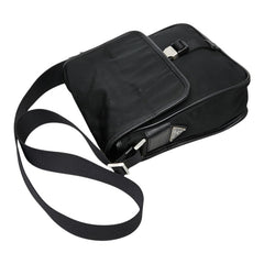 プラダ 三角ロゴプレート 斜めかけ ショルダーバッグ ブラック ナイロン レディース PRADA 【中古】
