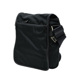 プラダ 三角ロゴプレート 斜め掛け ショルダーバッグ ブラック ナイロン レザー レディース PRADA 【中古】