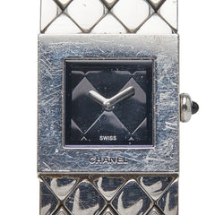 シャネル マトラッセ 腕時計 H0009 クオーツ ブラック文字盤 ステンレススチール レディース CHANEL 【中古】