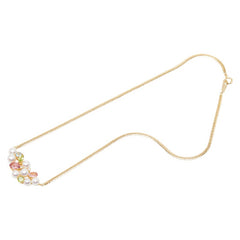 タサキ K18YG イエローゴールド ダイヤ0.03ct アコヤパール5.0~5.9mm マルチ色石 ネックレス レディース TASAKI 【中古】