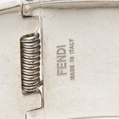 フェンディ ストライプ バングル サイズM ピンク シルバー メタル レディース FENDI 【中古】